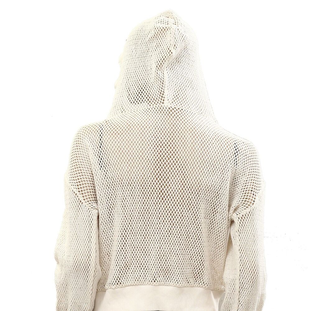 Daily Practice by Anthropologie Embroidered Mesh Hoodie Crochet Fishnet S 287144 - Picture 8 of 9